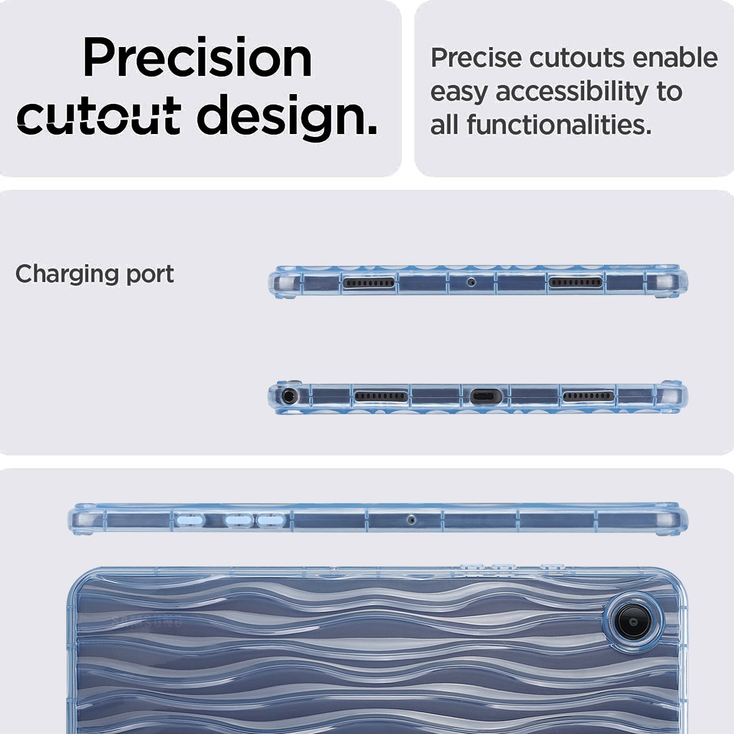 For Samsung Galaxy Tab A8 (2021) X200 Tab A8 (2022) Wave Texture Protective Cover Clear TPU Tablet Case For Samsung Galaxy Tab A8 (2021) X200 Tab A8 (2022) Wave Texture Protective Cover Clear TPU Tablet Case